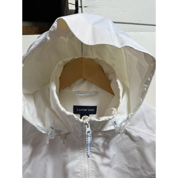 Land's End Rain Jacket Windbreaker White Size S 6-8 - Picture 7 of 14